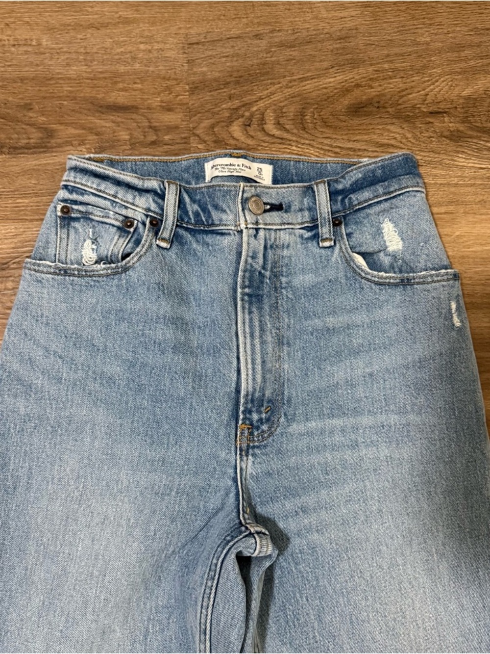 Abercrombie High Rise 70s Vintage Flare Curve Love Bootcut Jean Sz 0/25 - Picture 4 of 8